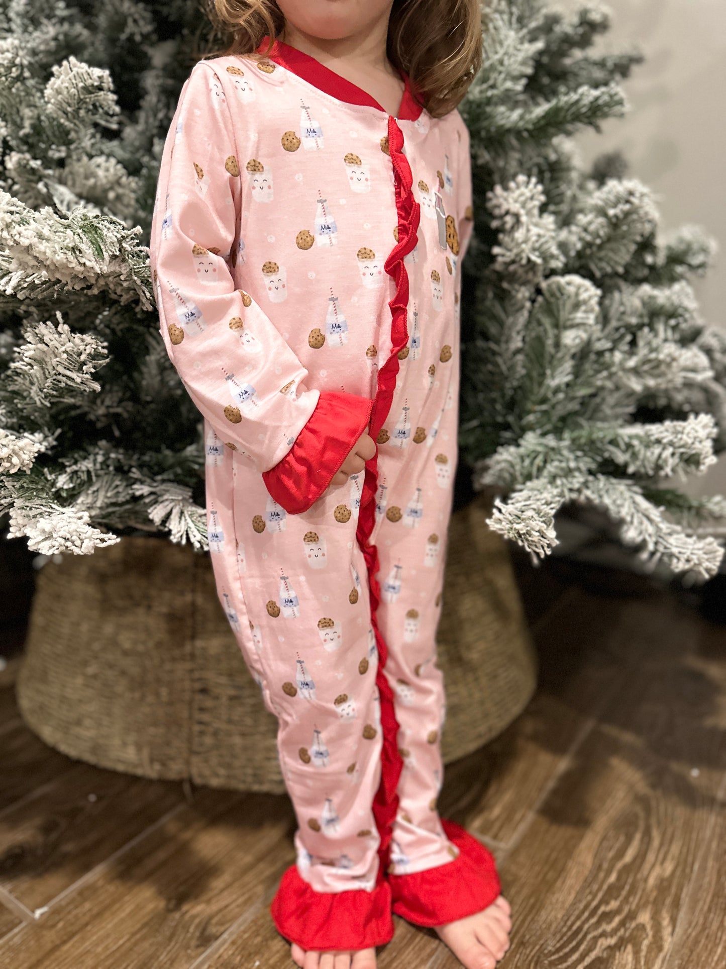 Santa's Milk and Cookie Kids Christmas Pajamas Set