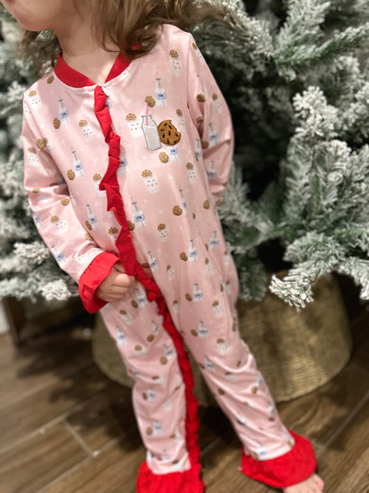 Santa's Milk and Cookie Kids Christmas Pajamas Set