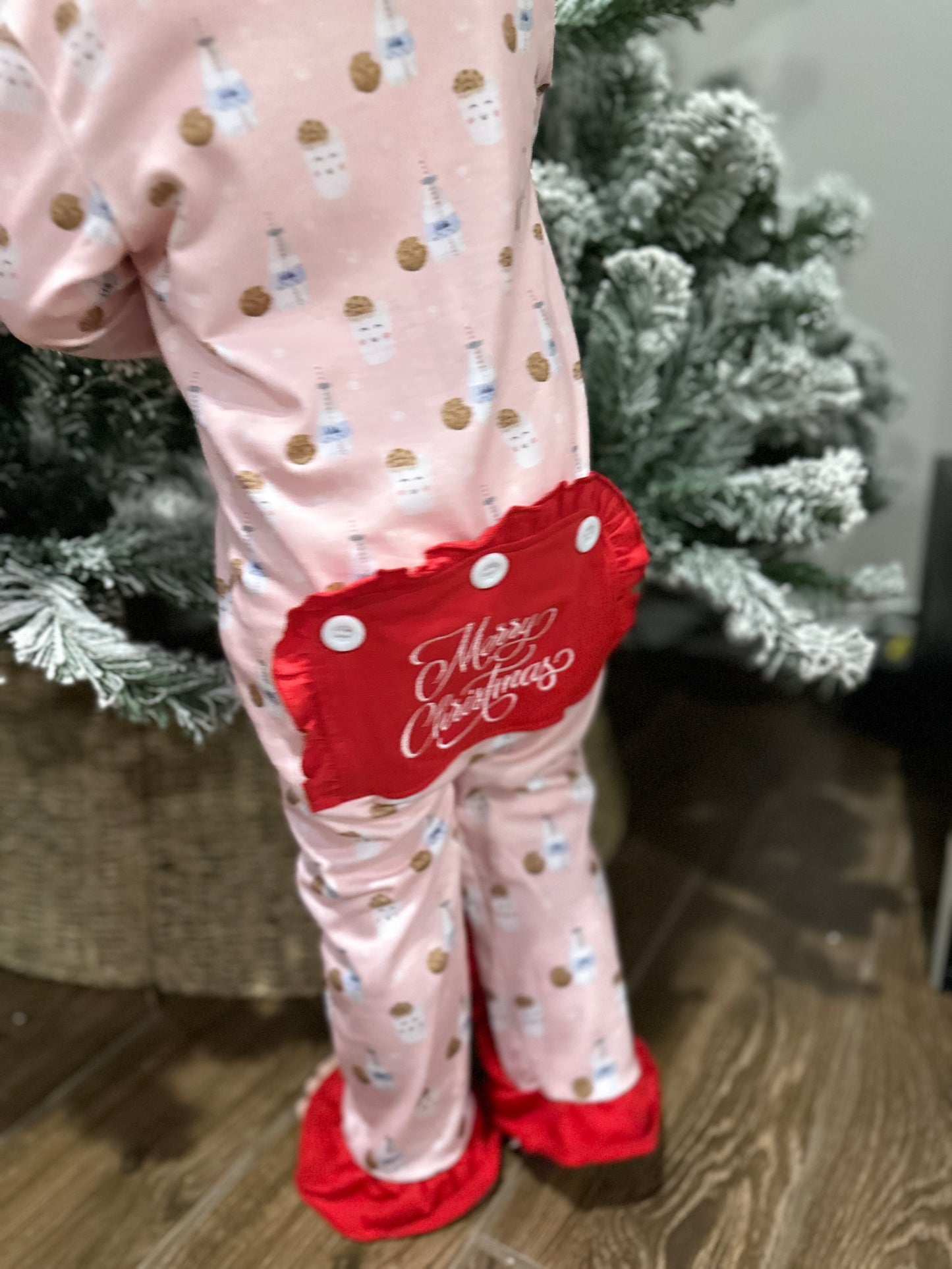 Santa's Milk and Cookie Kids Christmas Pajamas Set