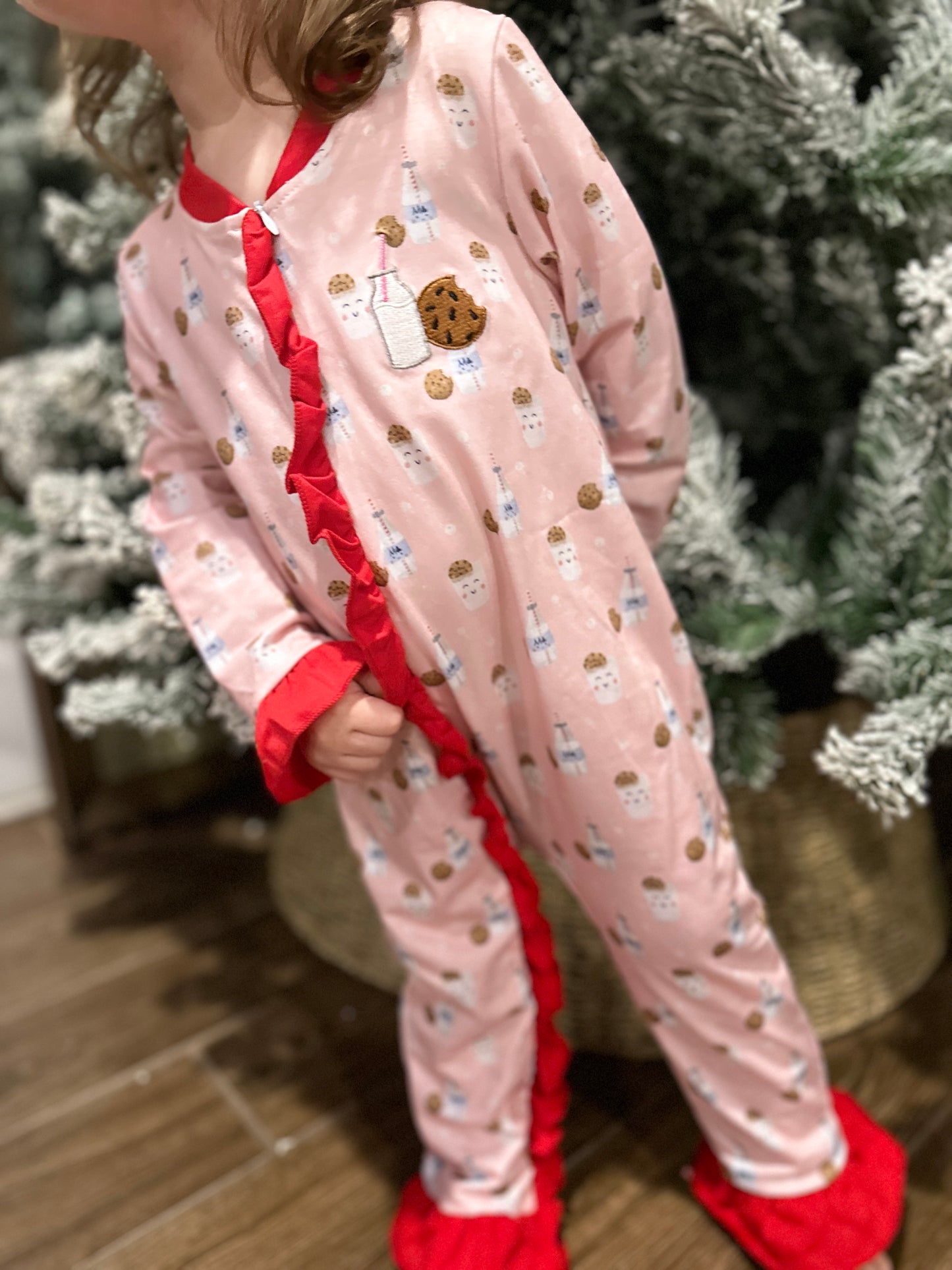 Santa's Milk and Cookie Kids Christmas Pajamas Set