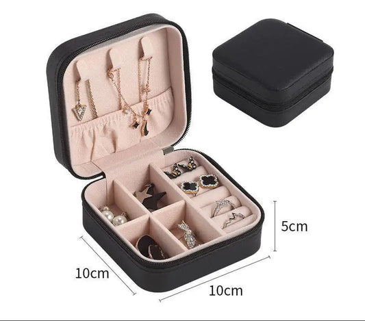 Elegant Travel Jewelry Orangizer Box with Zipper Closure