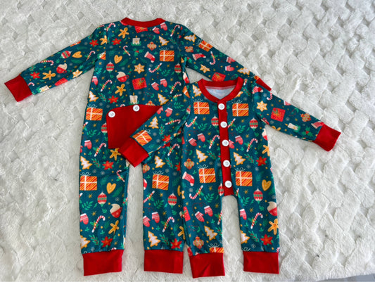 Festive Children's Christmas Pajamas with Faux Butt Flap for Boys